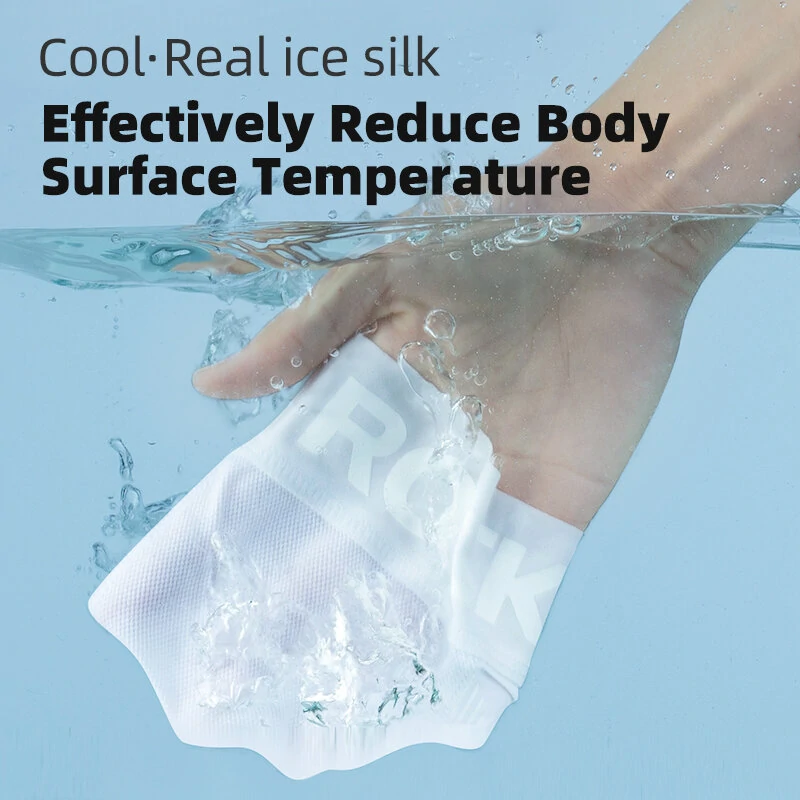 (image for) ROCKBROS Ice Silk Fabric Cycling Hand Support UPF 50+ Sun Protection Breathable High Elasticity Running Grip Stitching Sleeve for Running Riding Outdoors Sports